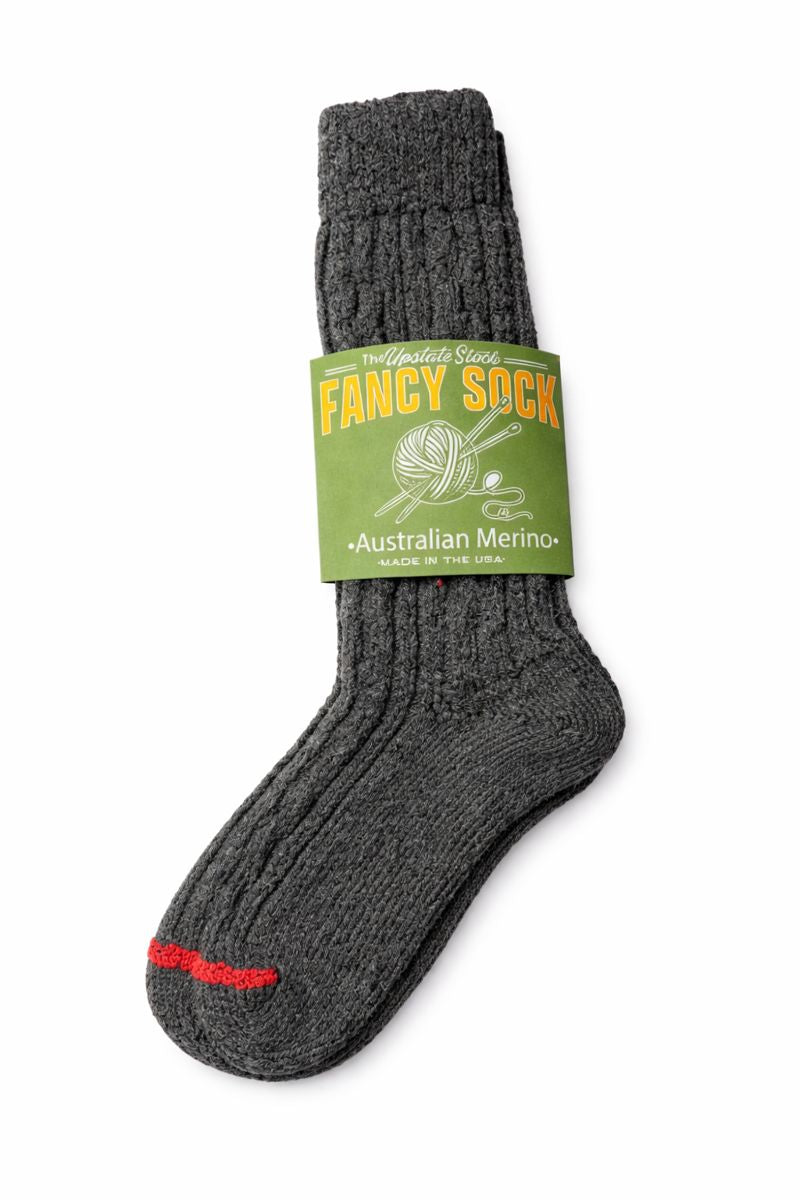 The Merino Fancy Sock  - CHARCOAL