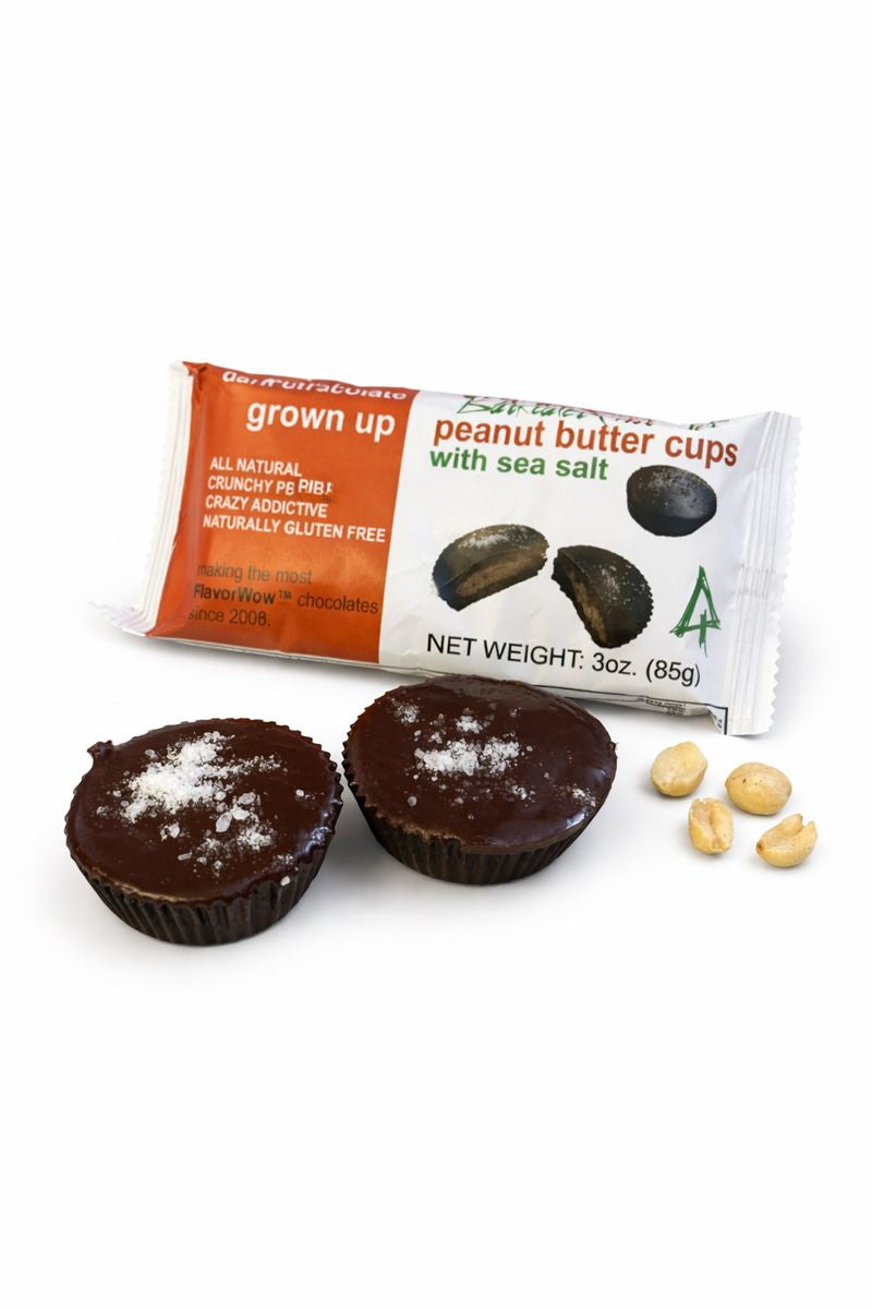 Barkeater Chocolate - Dark Chocolate Sea Salt Grown Up Peanut Butter Cups 2-piece Sleeve