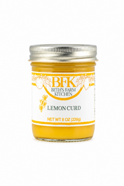 Jar of BFK Lemon Curd on a white background