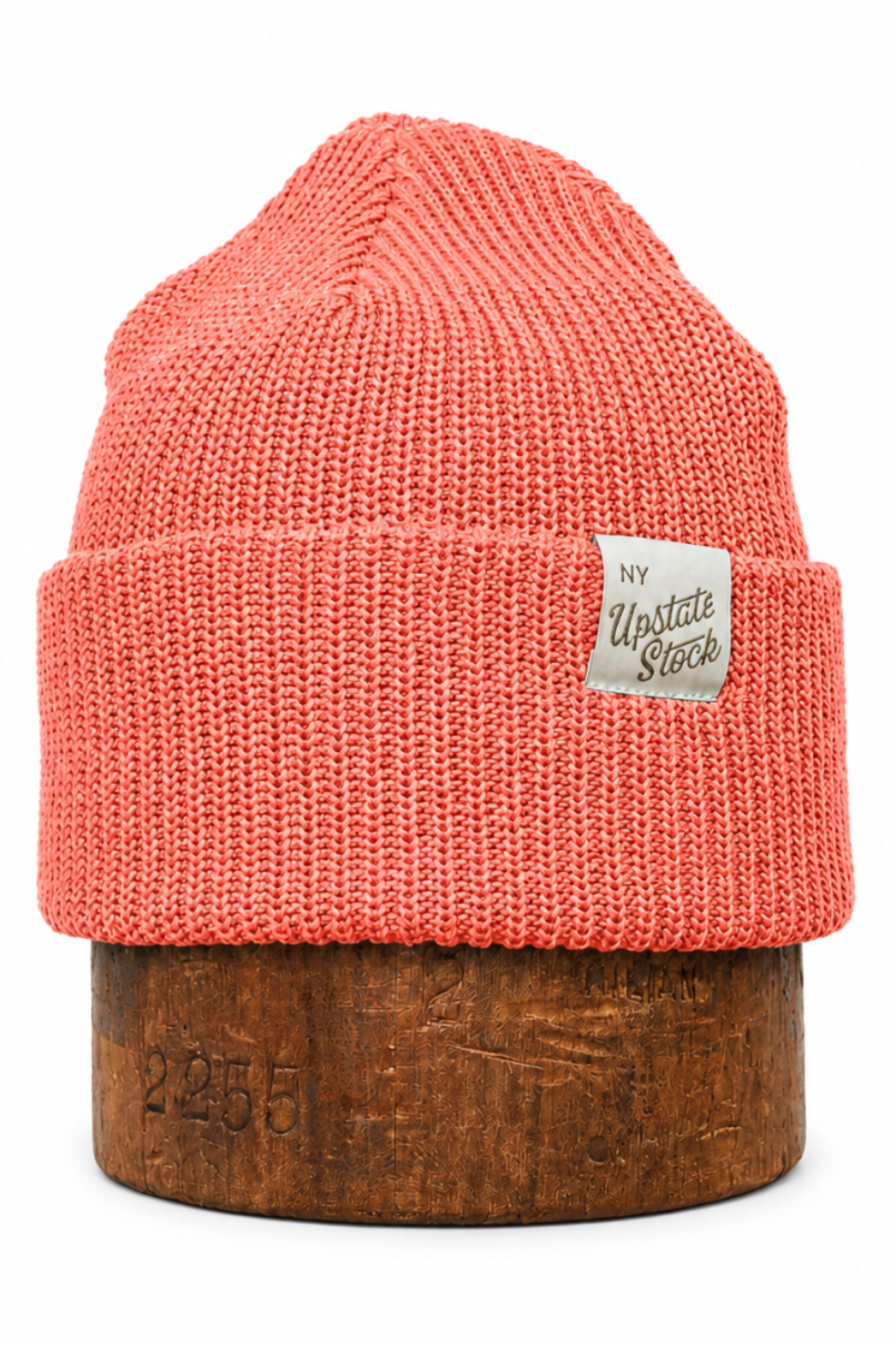 Coral Fine Gauge Upcycled Cotton Watchcap