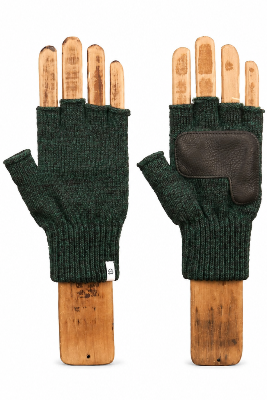 Hunter Melange Fingerless Glove with Black Palm