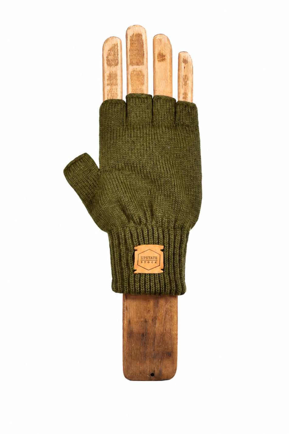 Moss Merino Wool Fingerless Glove
