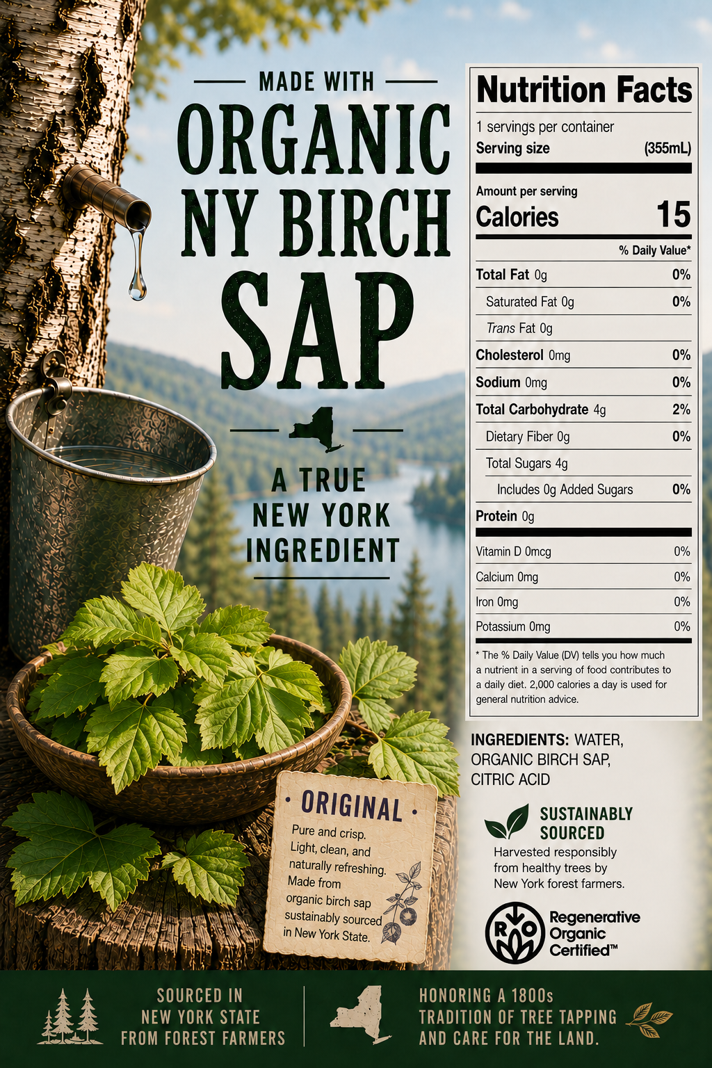 Original 100% Pure NY Organic Birch Sap Seltzer **PREORDER**