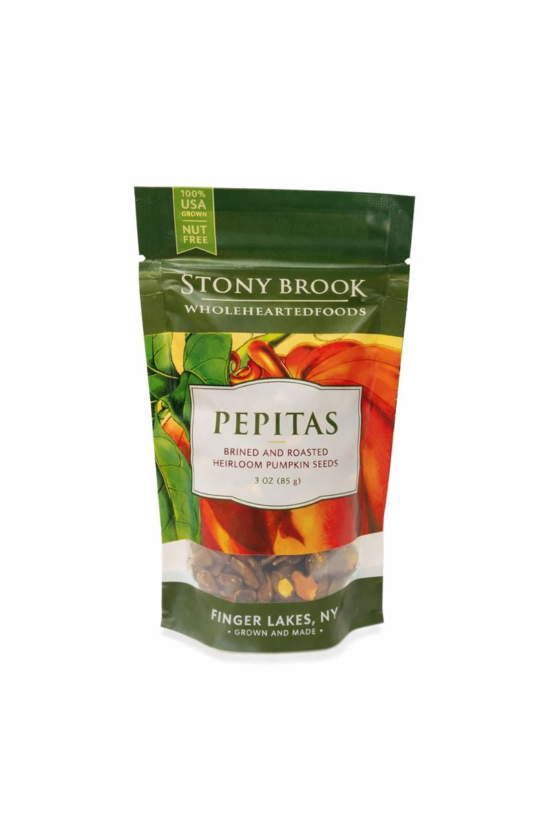 Stony Brook Wholehearted Foods - Brined & Roasted Pepitas (pumpkin seeds), 3 oz