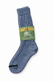 The Merino Fancy Sock - BLUE JEAN
