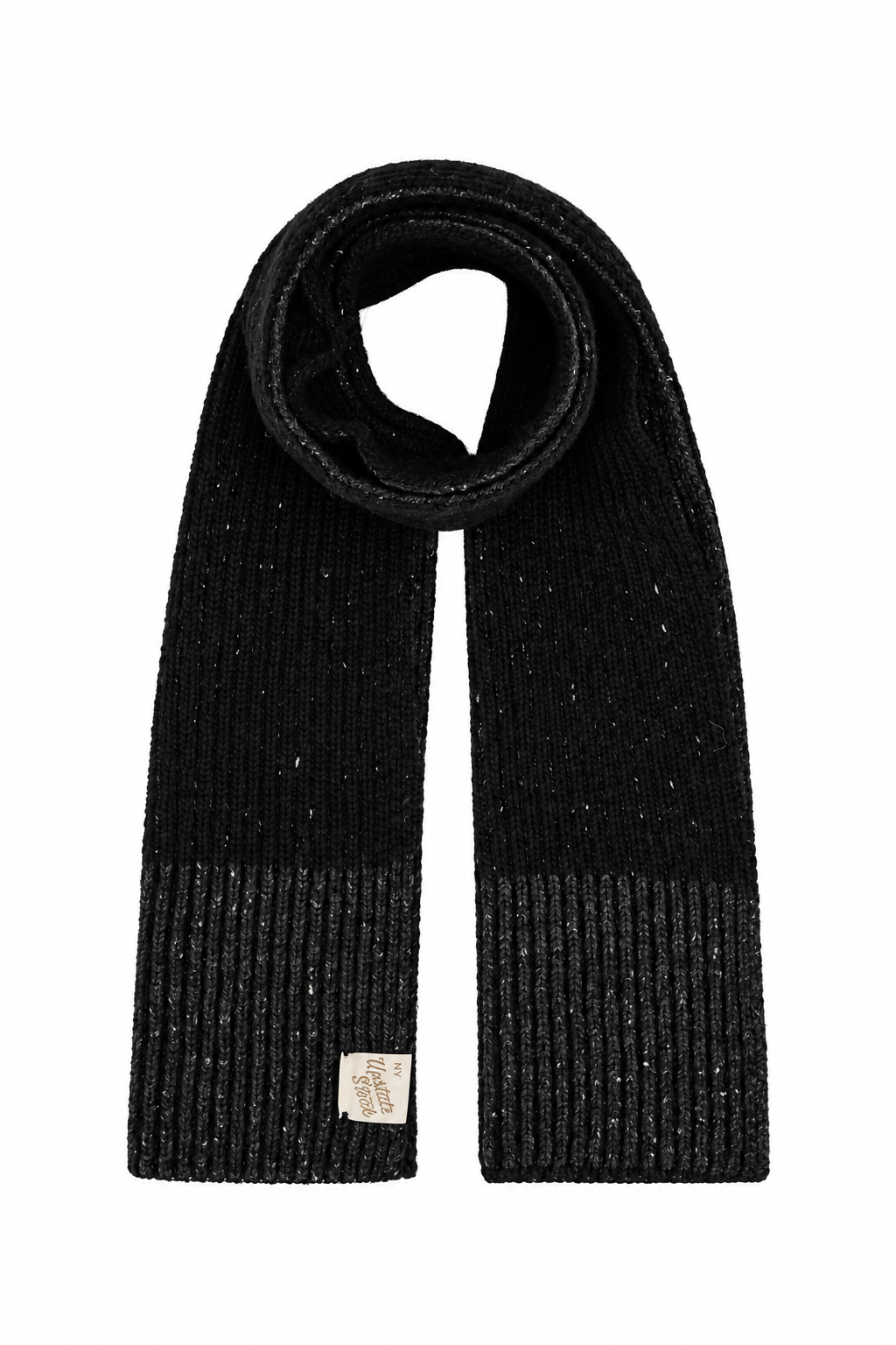 Black Tweed Ragg Wool Scarf