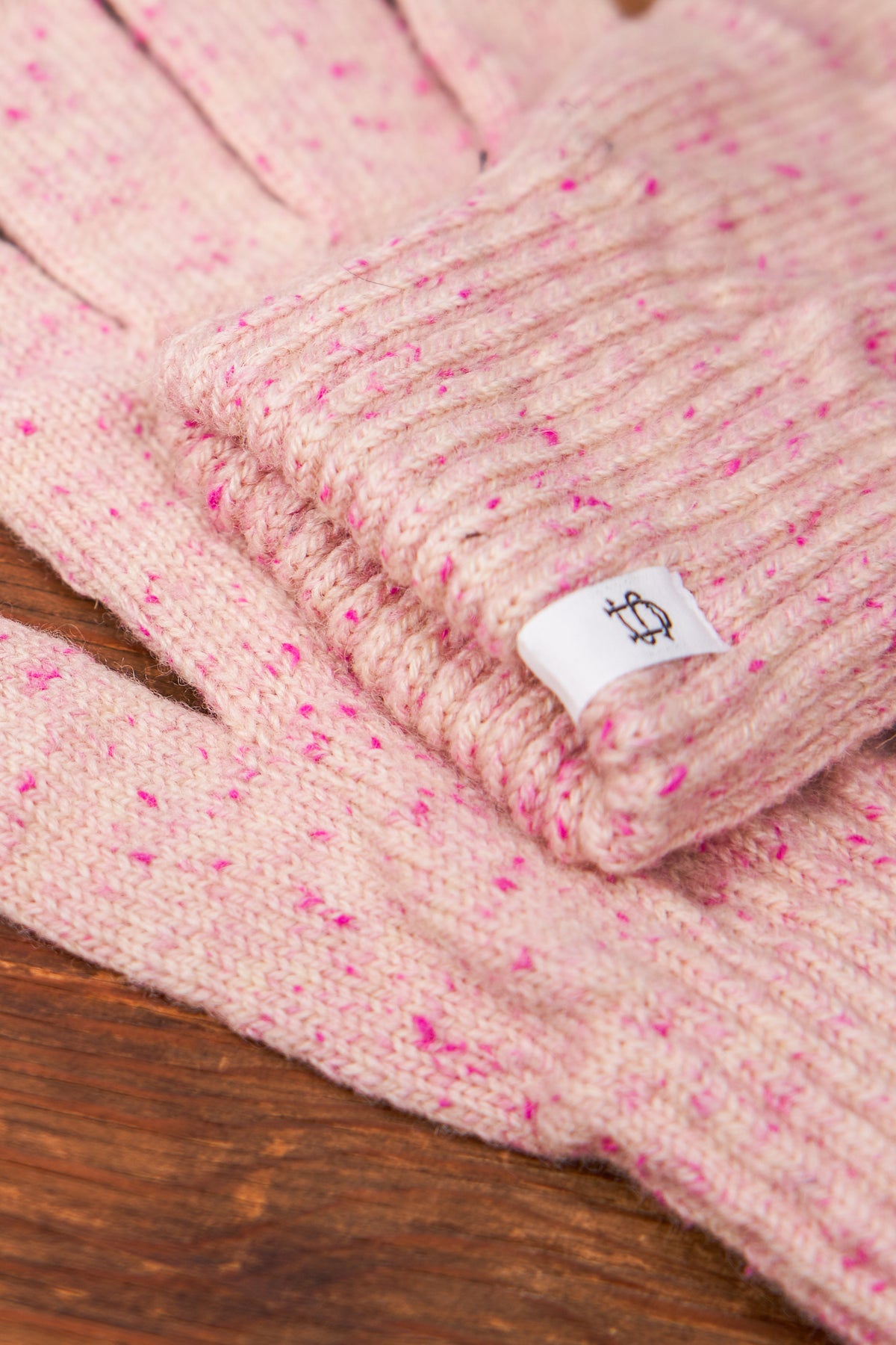 Cherry Blossom Tweed Ragg Wool Full Glove