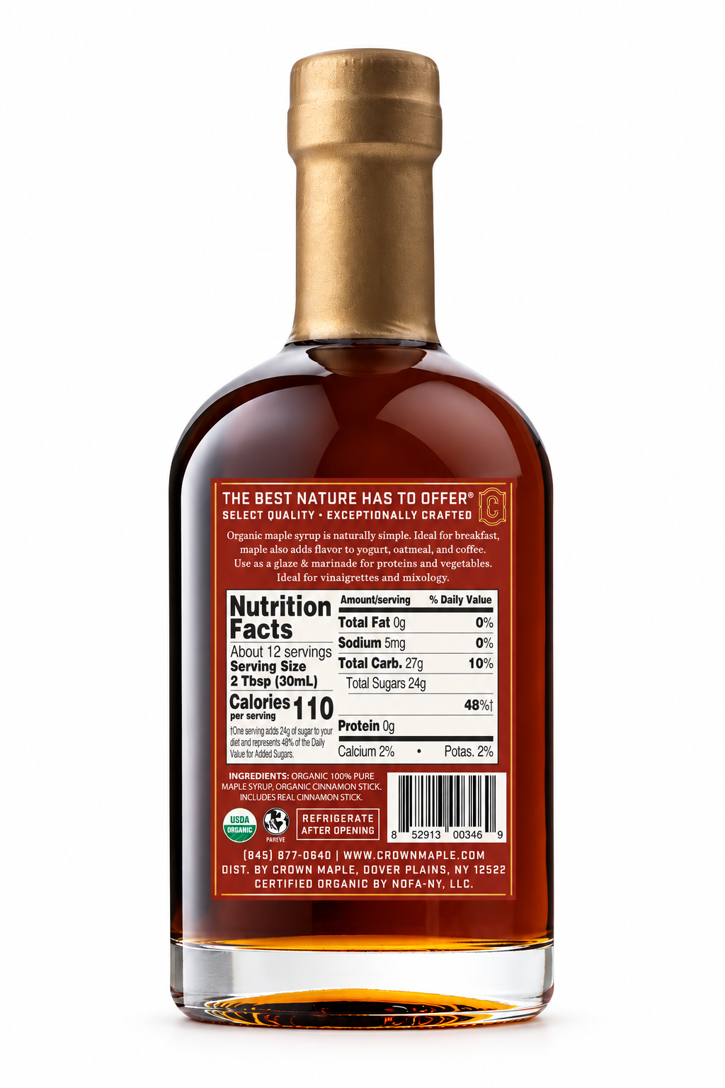 Crown Maple - Organic Cinnamon Infused Maple Syrup 375ML