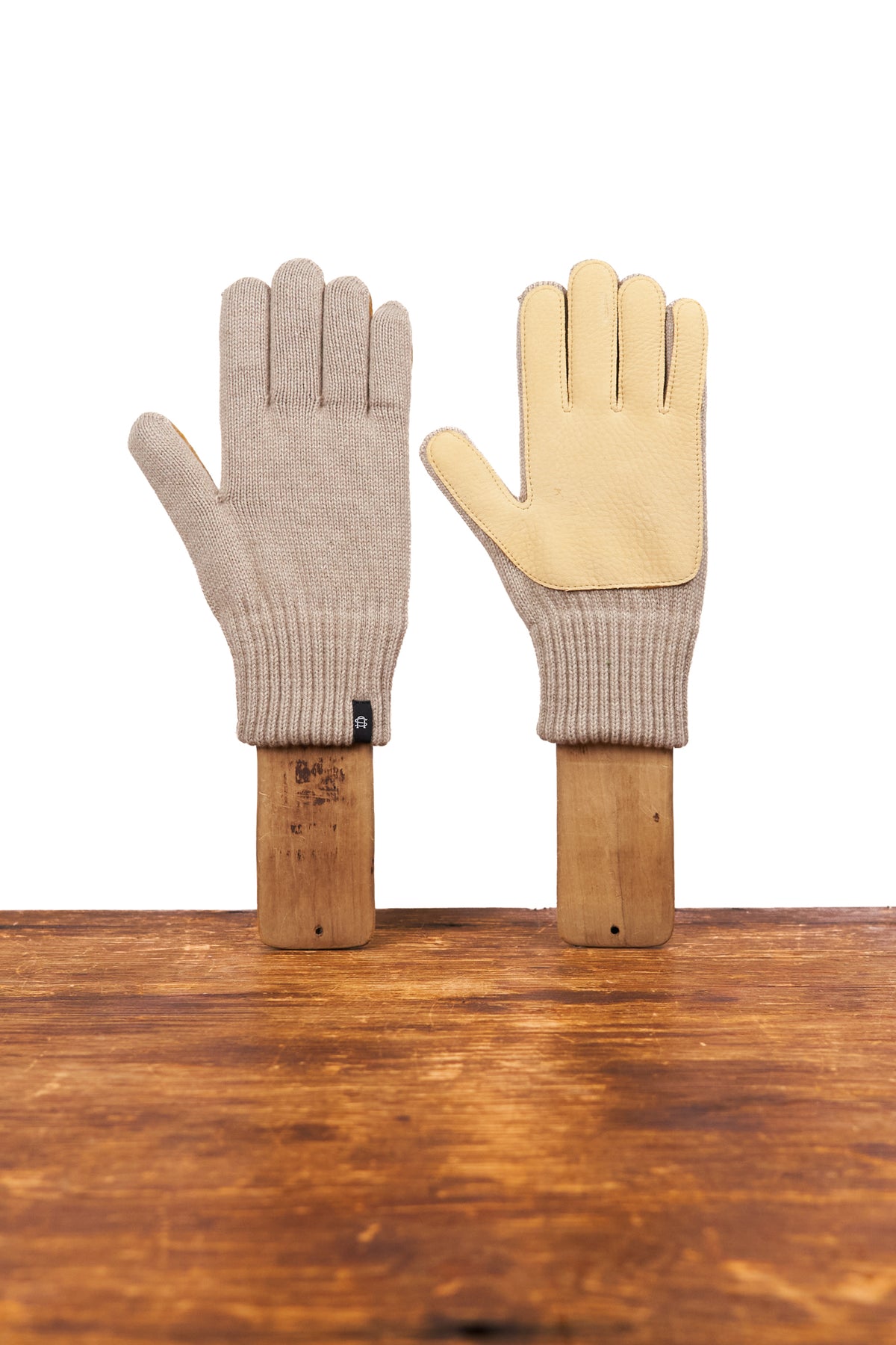 NEW Merino Wool and Recycled Polyester Full Finger Glove With Natural Deerskin - HEMP