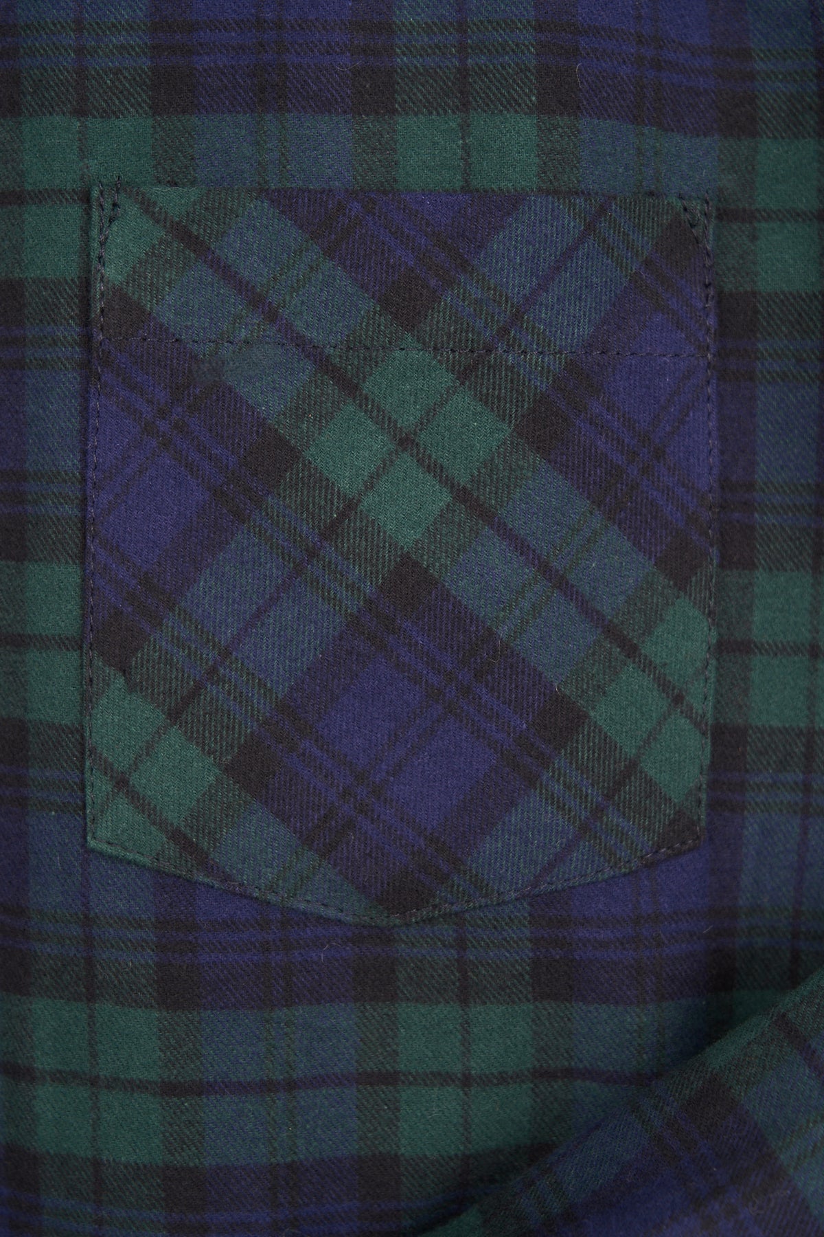 Cotton Flannel Button Down - BLACKWATCH PLAID
