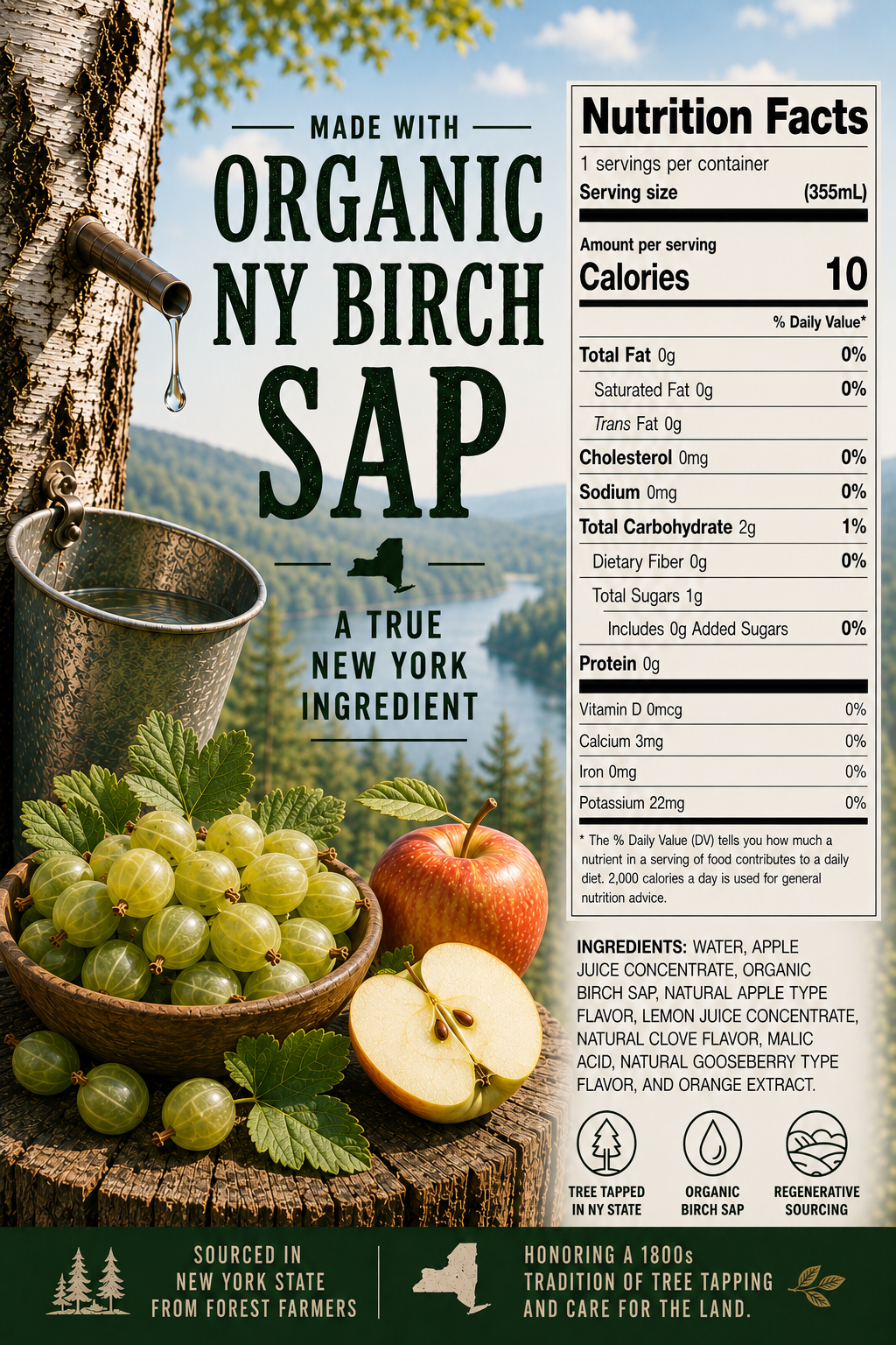 Apple & Gooseberry Birch Sap Seltzer
