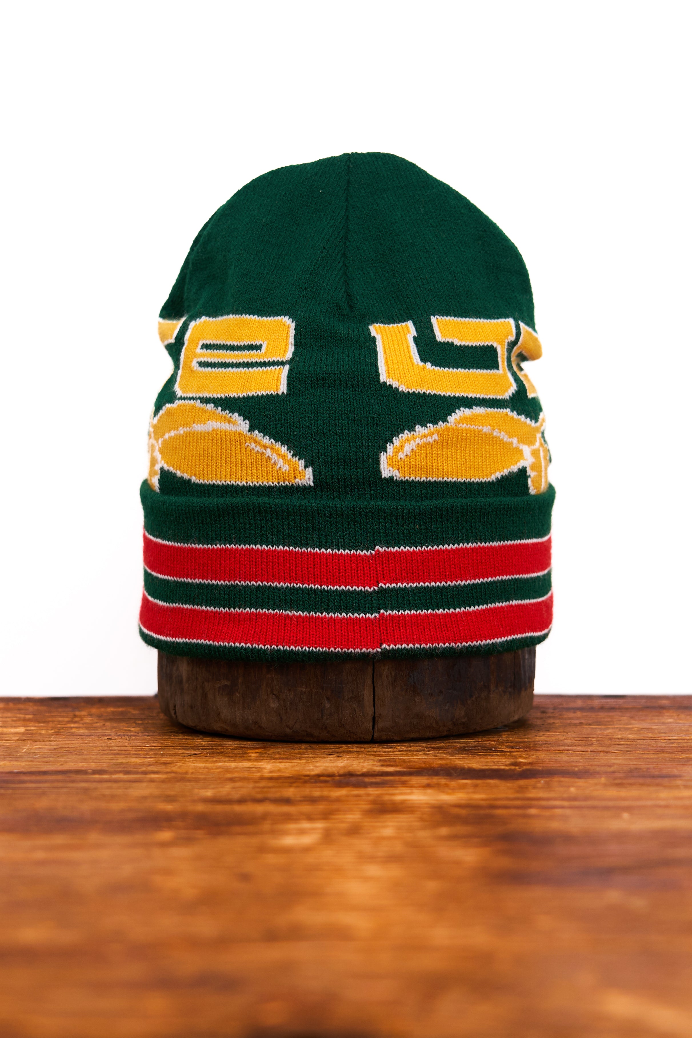 Jacquard Embroidered Beanie -  GREEN ACORN