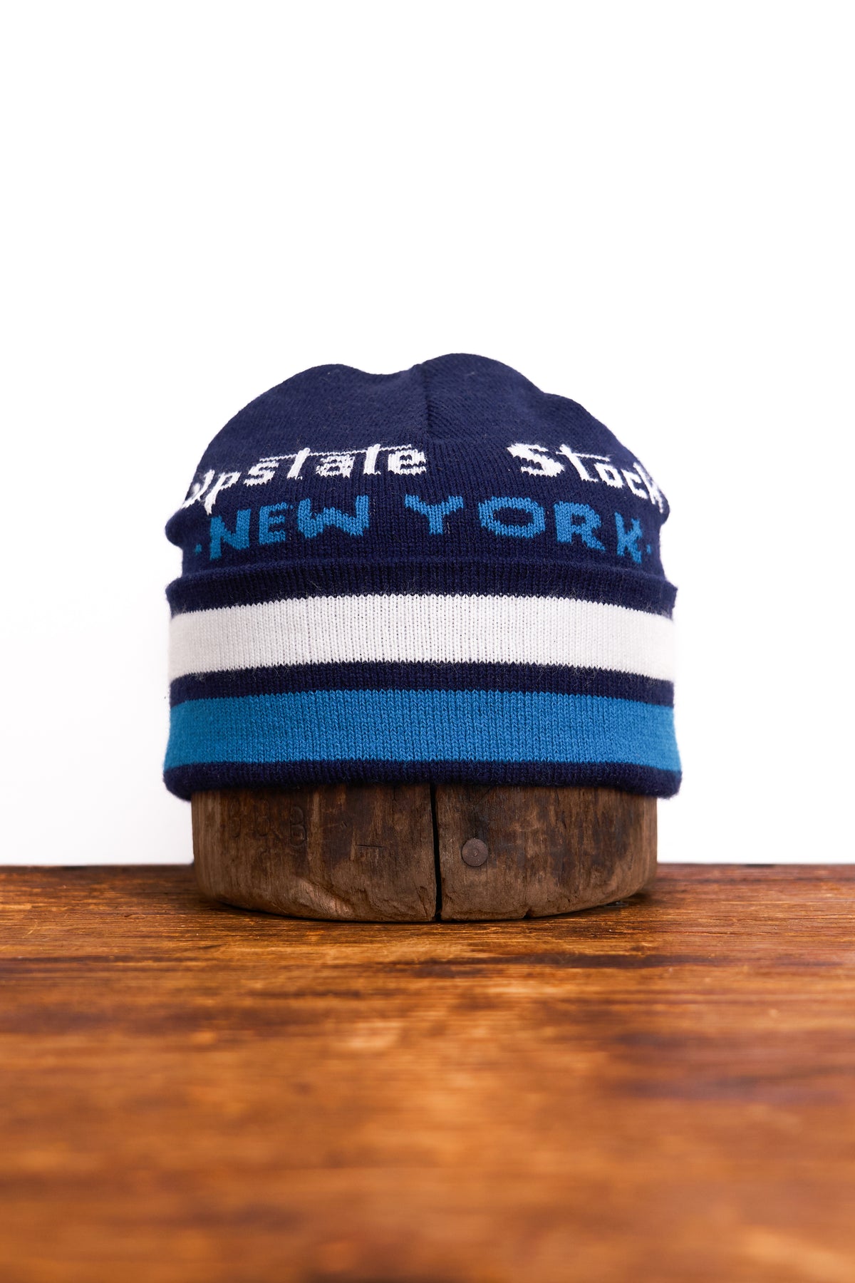 NEW Jacquard Embroidered Beanie - NY BLUE
