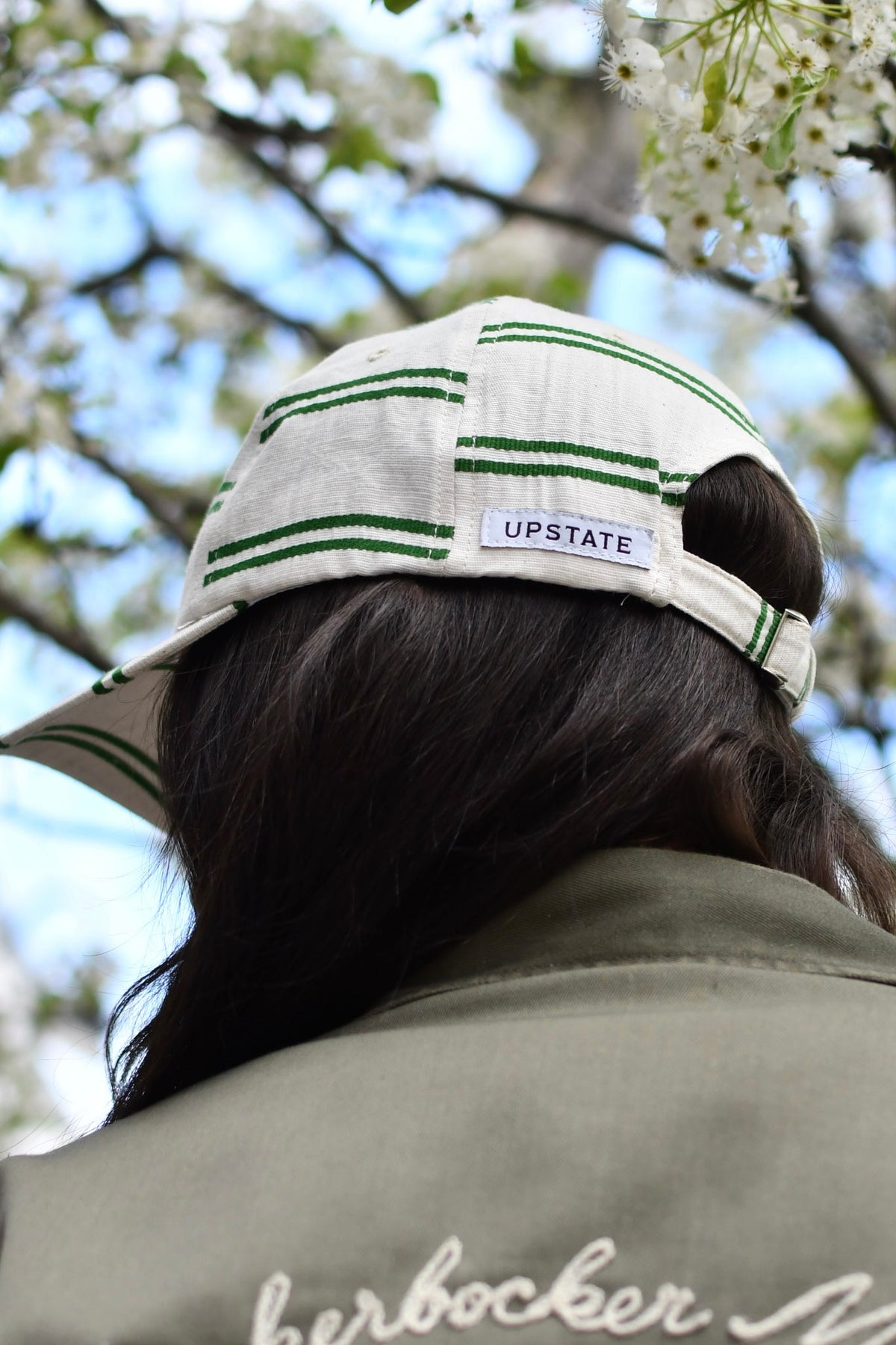 6-Panel Cap - Japanese Linen - BALLPARK GREEN STRIPE