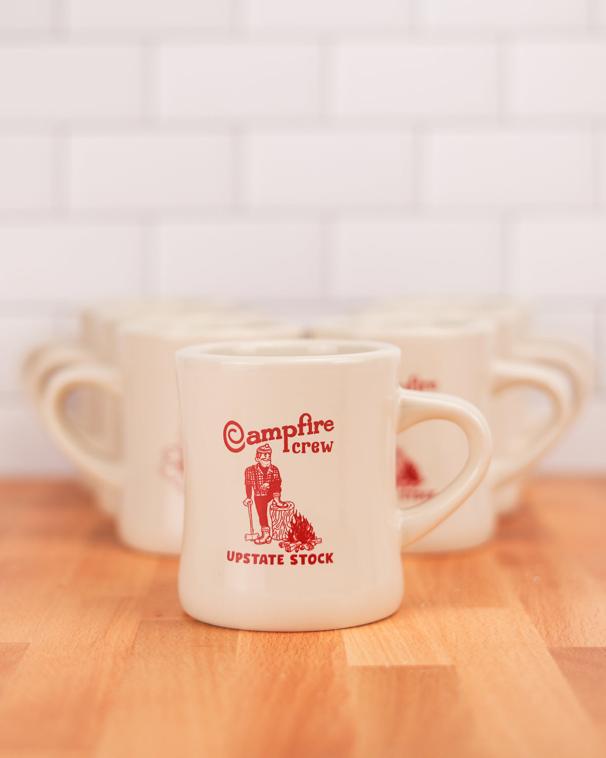 Upstate Stock x Created.co 12oz Classic Diner Mug - The Campfire Crew