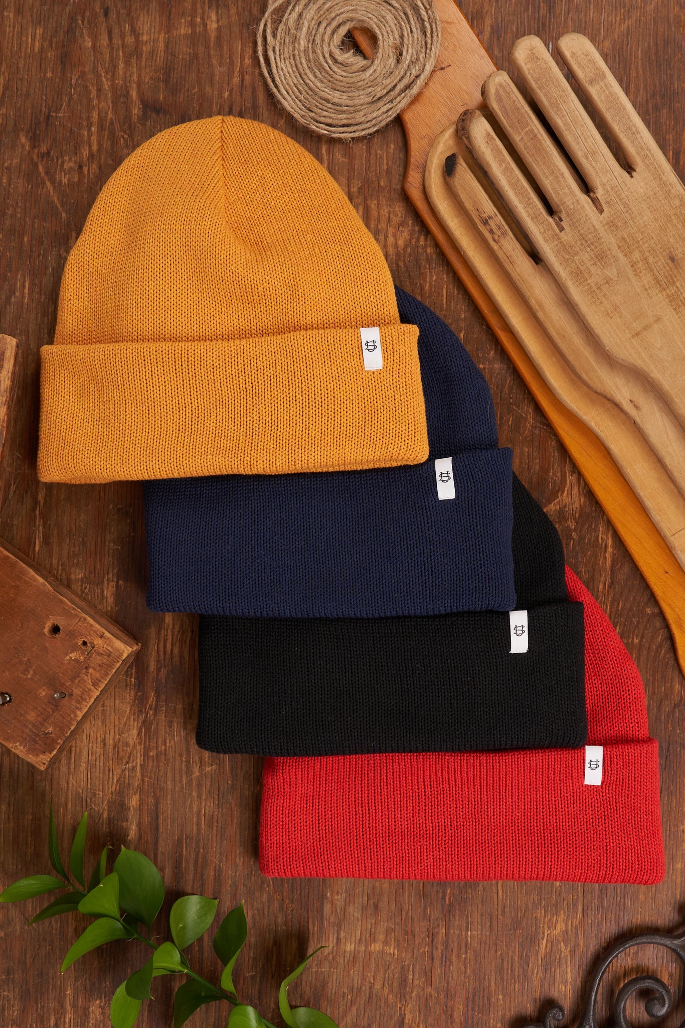 Cherry Red Easy Fit Upcycled Cotton Beanie - S/M and L/XL