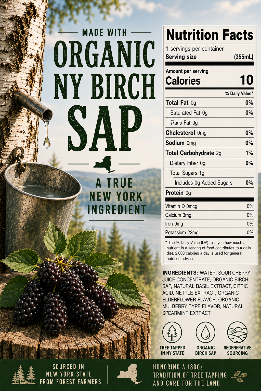 Mulberry & Nettle Birch Sap Seltzer