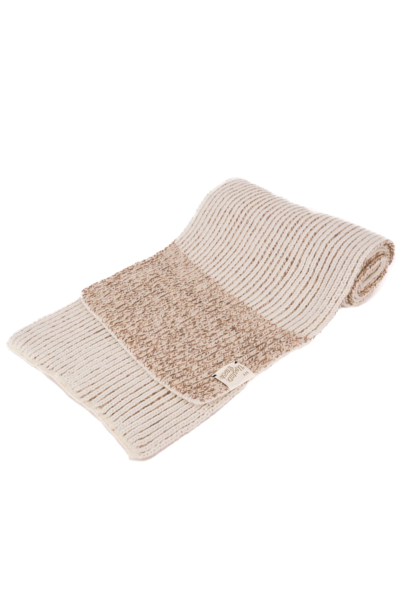 Oatmeal Melange Ragg Wool Scarf