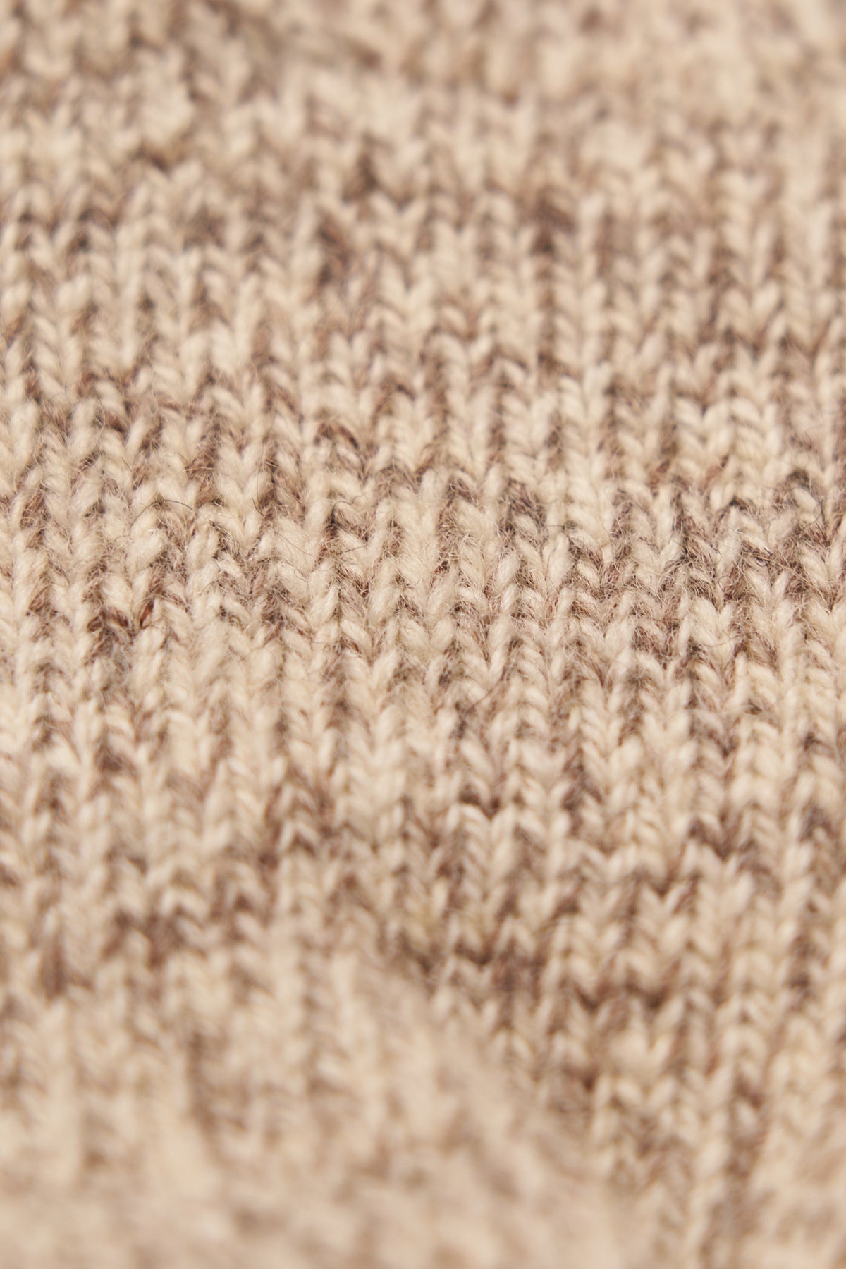 Oatmeal Melange Ragg Wool Mitten with Natural Deerskin