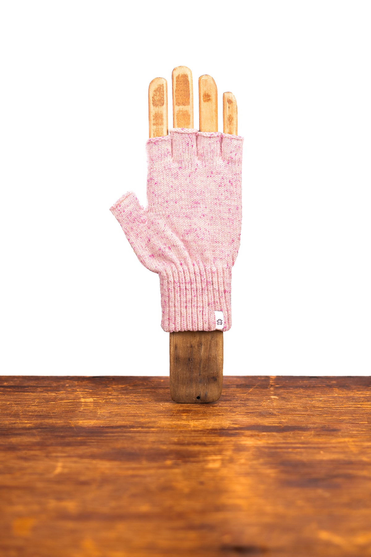 Cherry Blossom Tweed Fingerless Ragg Wool Gloves