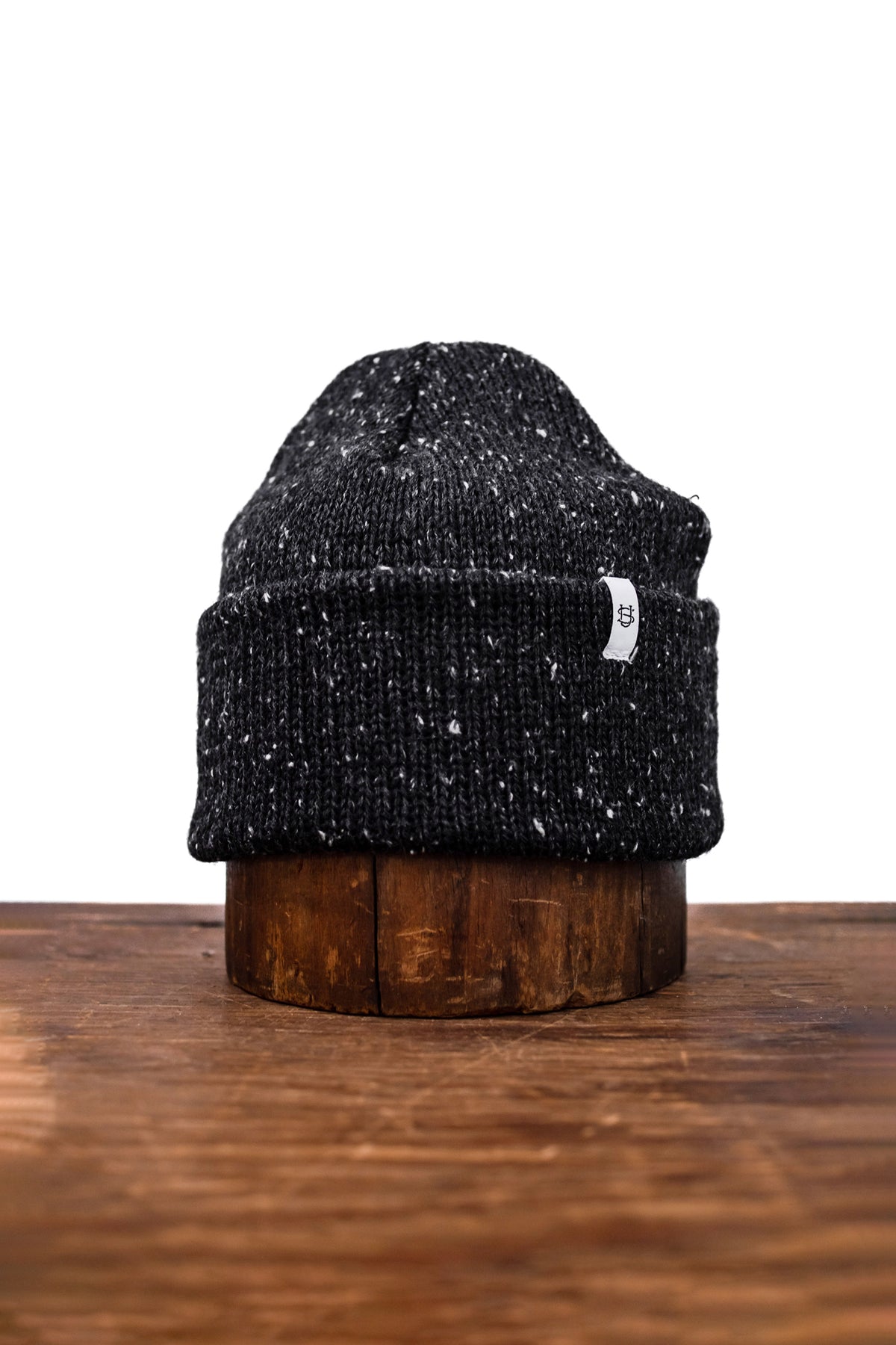 Black Tweed Ragg Wool Beanie