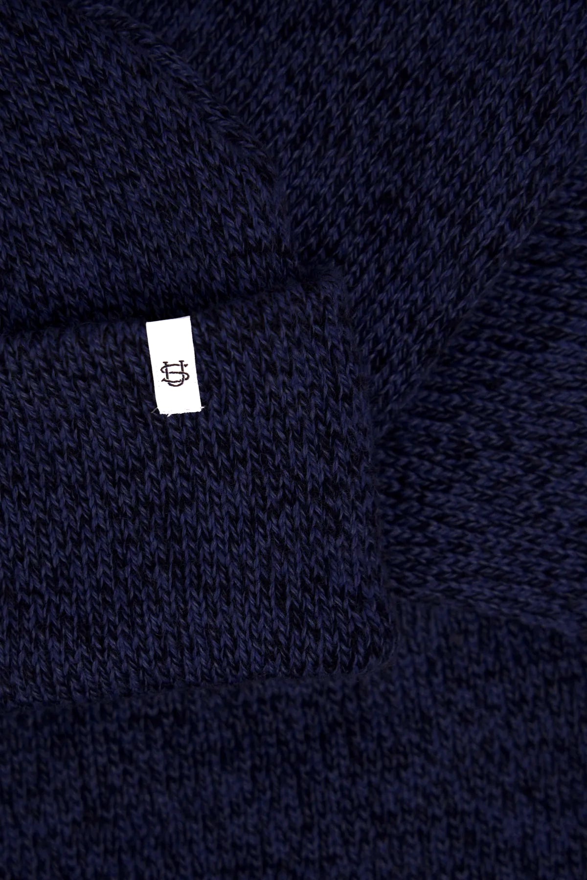 Navy Melange Ragg Wool Beanie