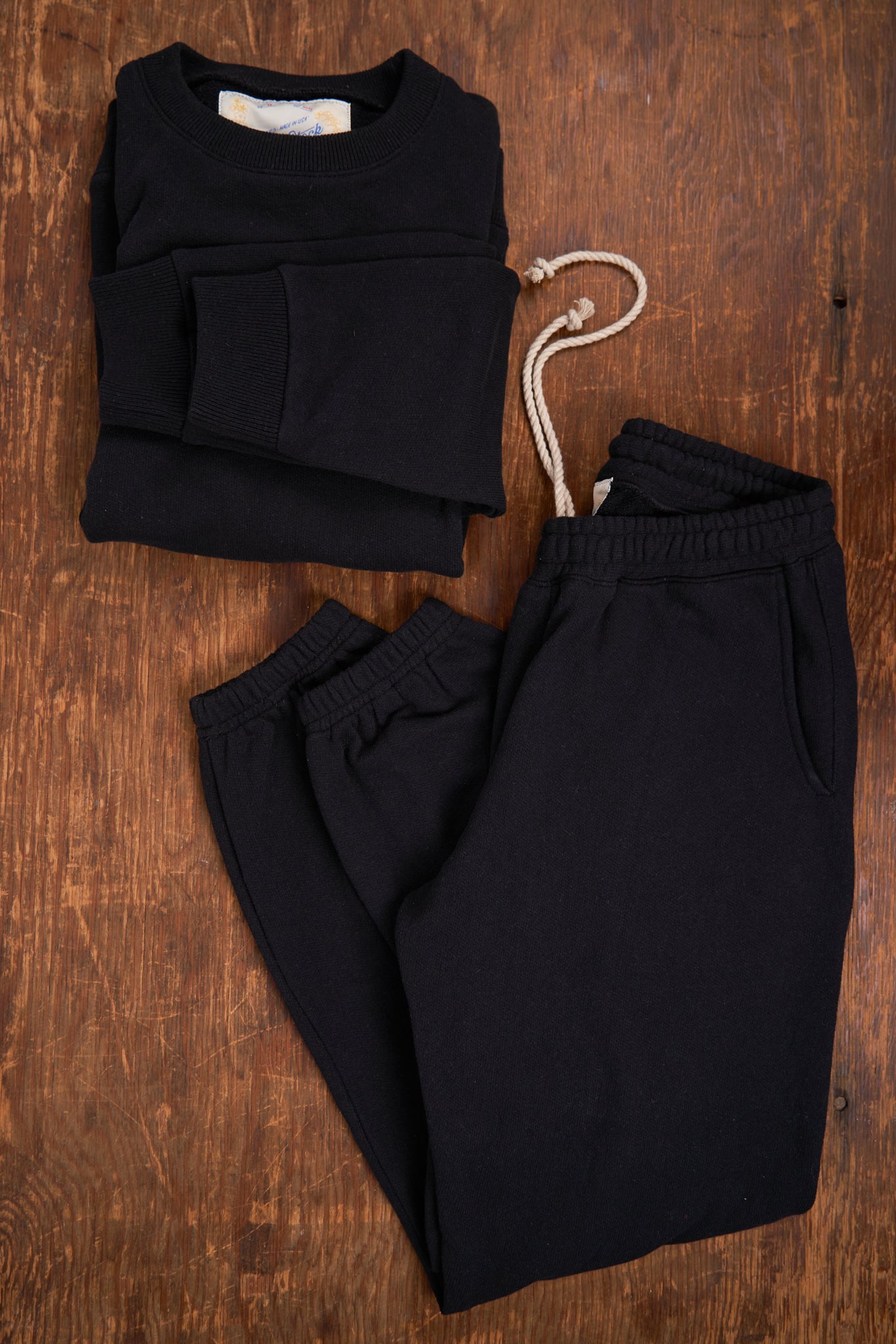 The Cragsmoor Upcycled Cotton Lightweight Terry Sweater - Black