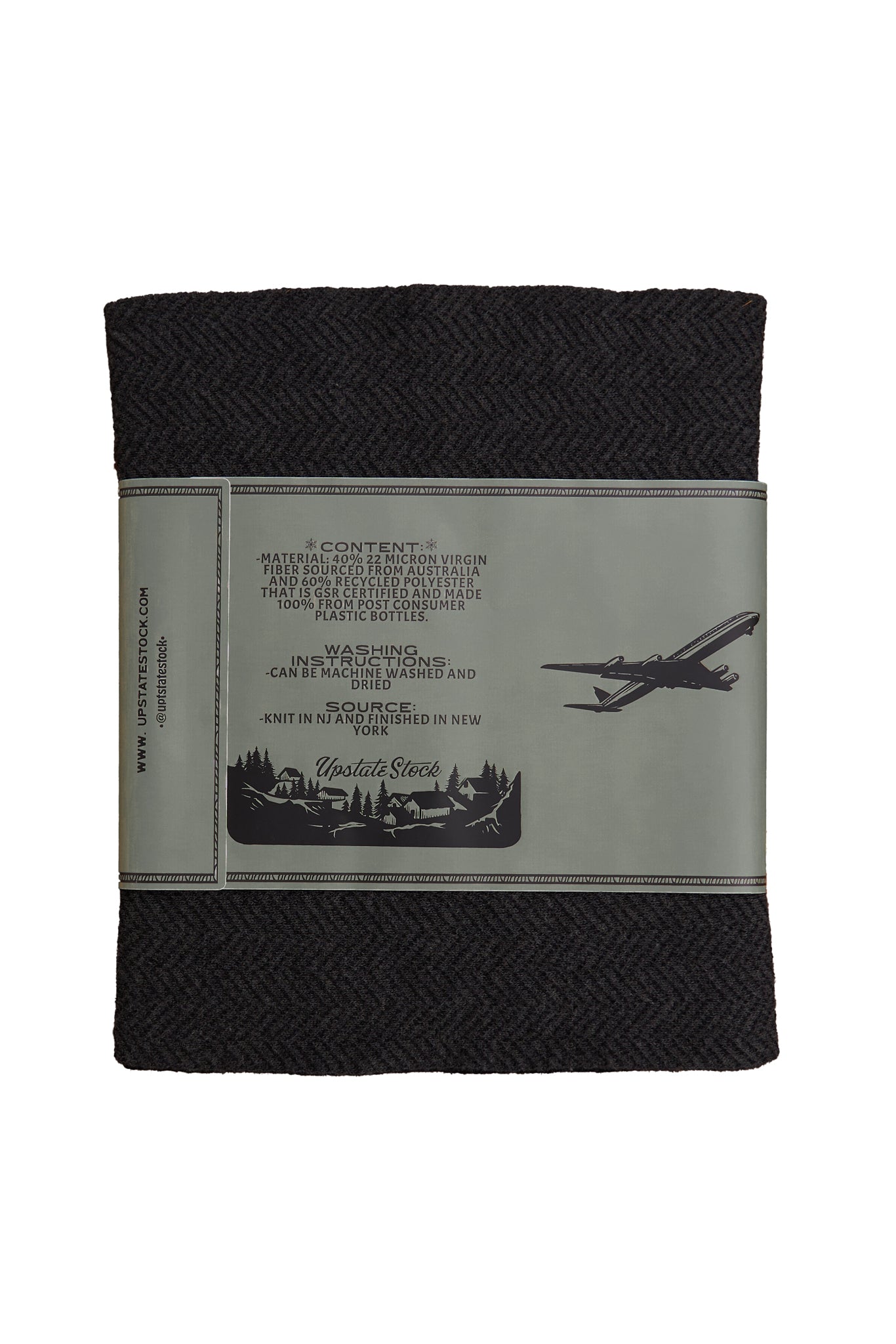 Charcoal Merino Wool and Recycled PET - Terminal 4 Scarf