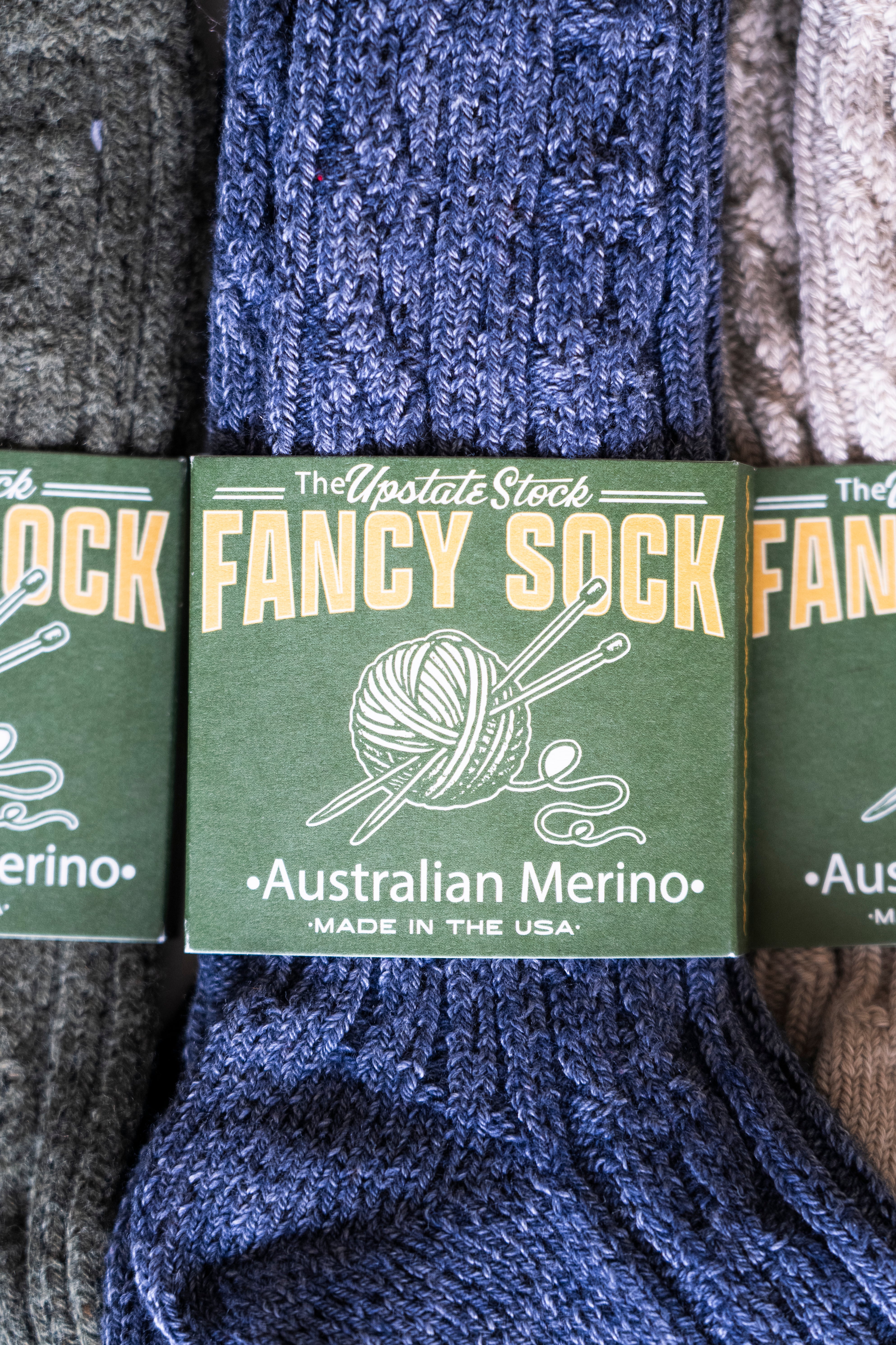 The Merino Fancy Sock - BLUE JEAN