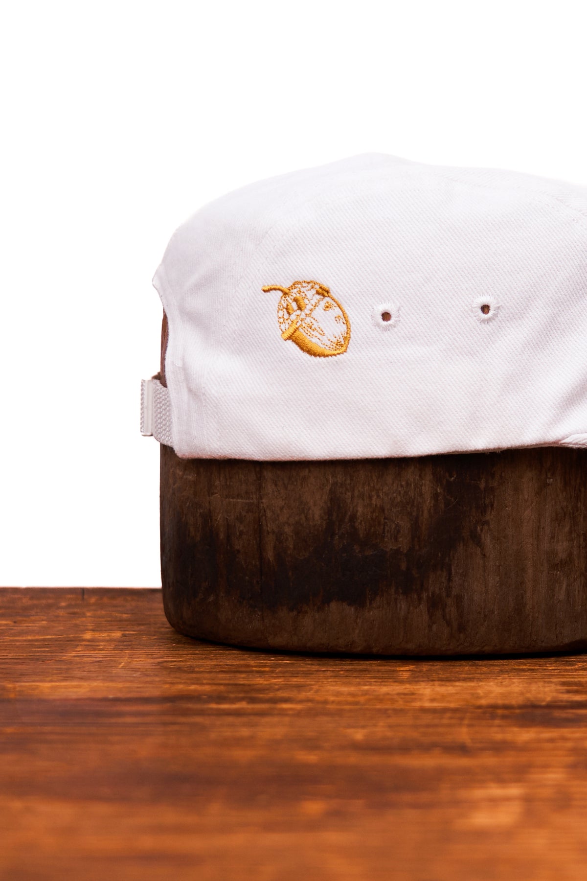 5-Panel Camper Hat - ACORN SIDE LOGO - WHITE