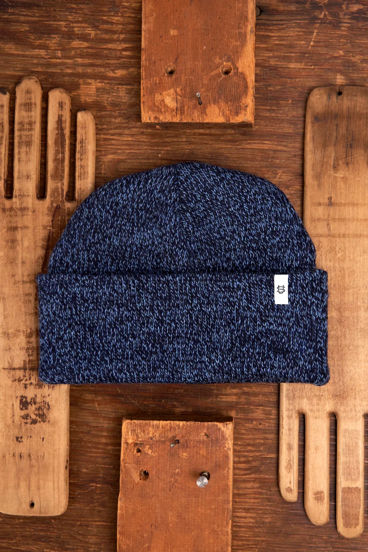 Denim Melange Ragg Wool Beanie