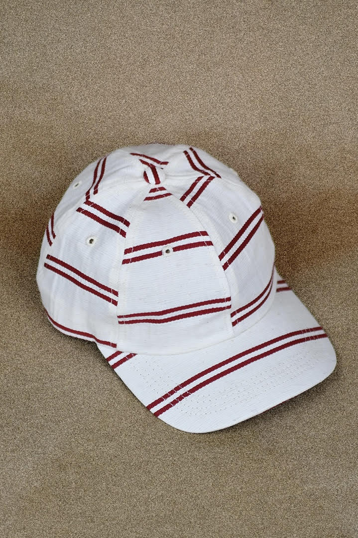 6-Panel Cap - Japanese Linen - BALLPARK RED STRIPE
