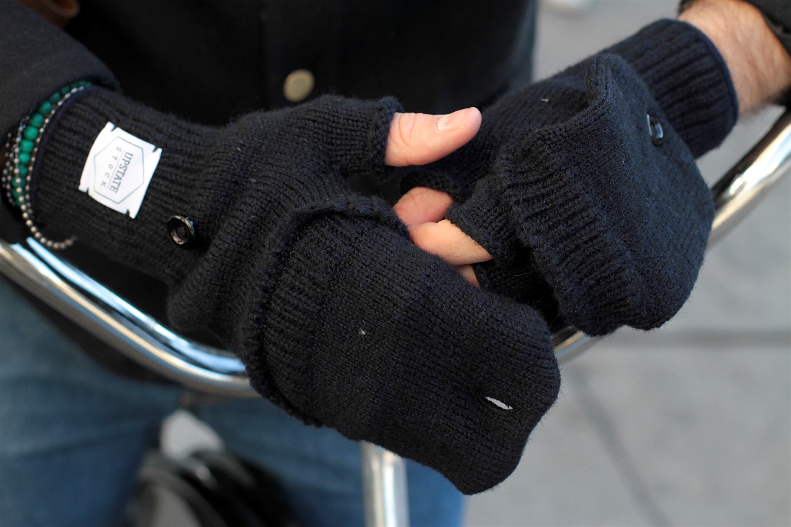 Navy Melange Convertible Fingerless 'Glomitt'